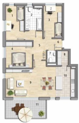 **Provisionsfrei** Neuwertige 4-Zimmer-Wohnung mit Balkon in Schorndorf inkl. 2 Stellplätzen