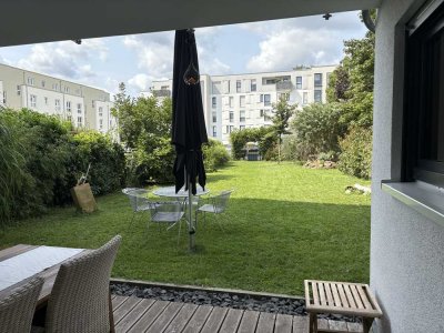 Exklusive 4-Zimmer-Erdgeschosswohnung mit Gartenidylle, E-Ladesäule, Einbauküche in Hanau