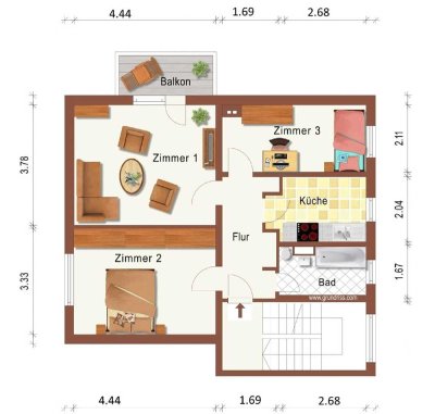 Helle 3-Zimmer Wohnung mit Balkon in Brieskow-Finkenheerd