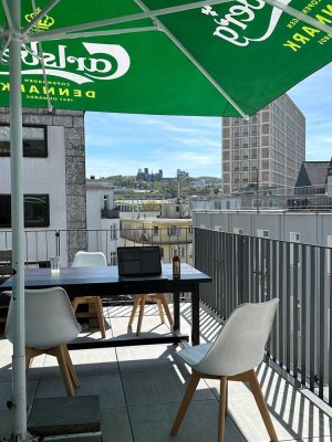 5,5 Zimmer Penthouse-Wohnung, WG-geeignet, mit 4 SZ, Einbauküche, Terrasse, ideal für junge Menschen