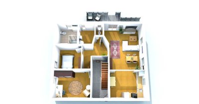 Modernisierte 4-Zimmer-Wohnung mit Terrasse und Einbauküche