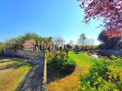 Sommertraum! KG-Landhaus auf Doppelgrund als Eigentum mit Schwimmteich