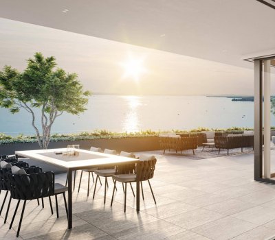 Panorama-Suite m gr Terrasse + opt. Pool; optional 129-250 qm Wohnfläche; 300°-Blick über den ganzen Bodensee und die Alpen;