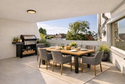 FAMILIENHIT mit Grünblick - 3 bis 4 Zimmer - ca. 93m² gew. NFL - Schwedenofen - Klimaanlage - PKW-Stellplatz - Bahnhofsnähe