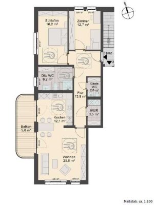 ERSTBEZUG - moderne, rollstuhlgerechte 3-Raumwohnung mit Wartburgblick in zentrumsnaher Lage