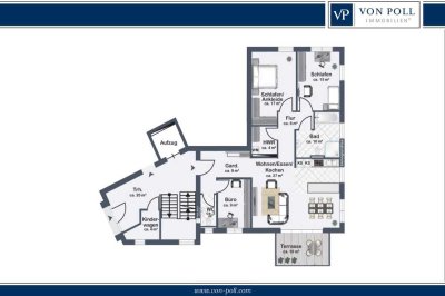 Bielefeld-Quelle: NEUBAU Wohnung W2 KfW40 | 3 Zimmer | ca. 108 m² Wohnfläche | Terrasse | Tiefgarage