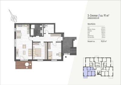 Neubau. Stilvolle 3-Zimmer-Wohnung mit Terrasse in Wismar