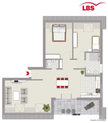 Neubau-Barrierefreie 3,5 Zimmer Dachgeschoss-Wohnung mit Loggia und Aufzug