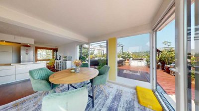 Maisonette-Penthousewohnung mit Dachterrasse und Sauna in Esslingen-Kornhalde