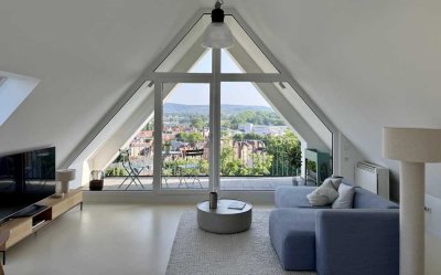 Skyloft Stuttgart – Erstbezug: 61 m² Dachgeschoss-Loft mit großzügiger Dachterrasse & Klimaanlage