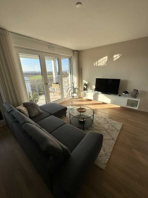 Hochwertige teilmöblierte 3-Zimmer-Etagenwohnung mit Balkon und traumhaftem Weitblick in den Taunus!