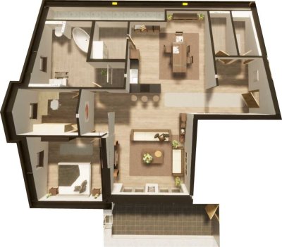 NEUBAU bezaubernde 2-Zimmer-Penthouse-Wohnung mit Dachterrasse in Neuhaus am Inn