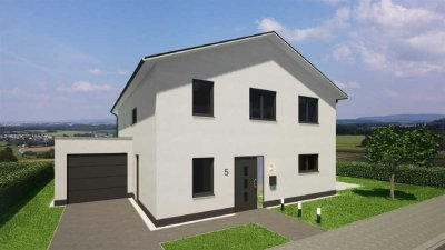 Schlüsselfertiges modernes Einfamilienhaus inkl. Garage 
Energieeffizientes Bauen mit KfW 40