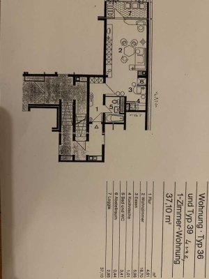 Helle, frisch renovierte 1-Zimmer Wohnung mit Balkon in Mainz-Gonsenheim
