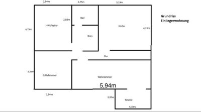 Einliegerwohnung mit 2,5 Zimmern