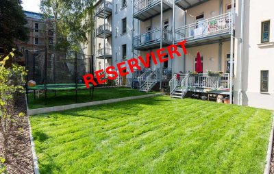 RESERVIERT + attraktive 5- Zimmerwohnung mit eigenem Garten im Leipziger Brunnenviertel