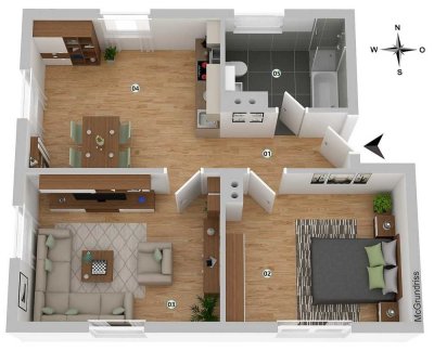 Helle 2-Zimmer-Wohnung mit Wohnküche und Ausblick – stilvoll wohnen im Herzen von Erbach