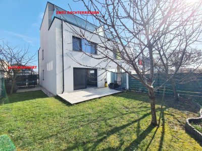 +GELEGENHEIT + ECKREIHENHAUS MIT 2 DACHTERRASSEN JE 11,5m² + 5 ZIMMER + 89m² GARTEN + VOLLKELLER + 2 AUTOABSTELLPLÄTZE