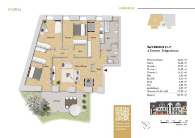 ***Luxuriöse 4 Zi.-Wohnung im EG, WE 2a-2 mit großer Terrasse***