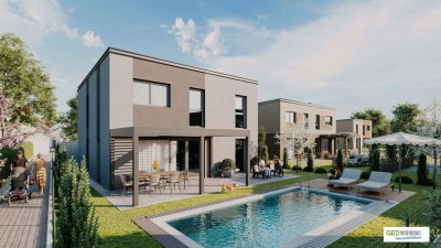 Modernes Einfamilienhaus in Großebersdorf: Neubau-Erstbezug in Holzmassivbauweise mit rd. 141 m² WNFL und Garten