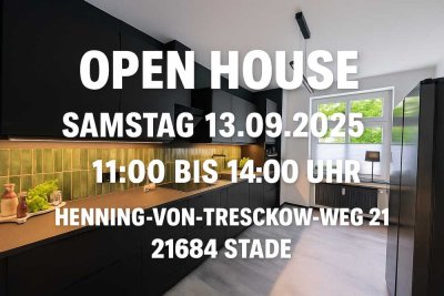 OPEN-HOUSE-BESICHTIGUNG. Großzügige Erdgeschosswohnung mit Balkon, Garten, Stellplatz & Garage.