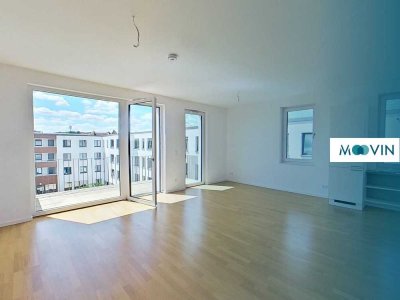 Viel Platz: 4-Zimmer-Neubauwohnung mit 2 Bädern, Balkon und offener Wohnküche in bester Lage