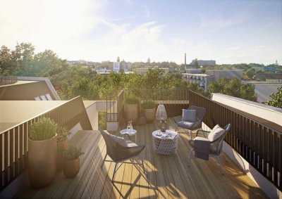 Friedenau Traum-Penthouse: Dachterrasse mit Panoramablick,  Luxus, Klima, Erstbez. 10/2024,