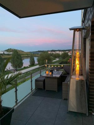 Phoenixsee 1. Reihe 3,5 Zi-Wohnung, 2 Bäder, großer Balkon, frontale Seesicht