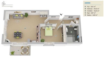 Barrierefreie 2-Zimmer-Wohnung mit Balkon – Komfort & Großzügigkeit auf 92 m²