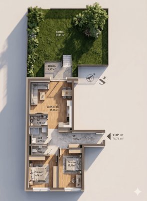 PURE ON THE MUR RIVER - unser neues Wohnprojekt an der Mur - TOP 2; MP