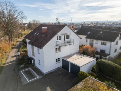 Charmante 3–4-Zimmer-Dachgeschosswohnung mit Balkon, Garten, Kamin & Garage in Karlsruhe-Palmbach