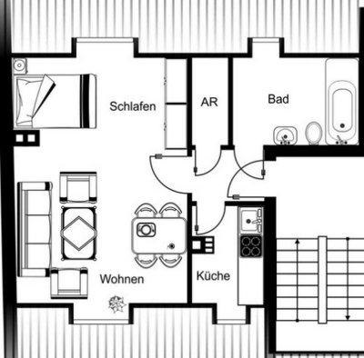 1-Zimmer-Wohnung in Top-Lage - nur 150m von der Universität fußläufig