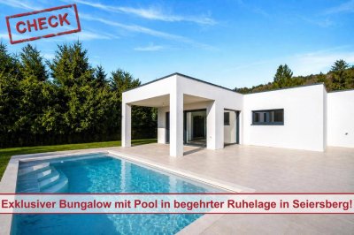 ERSTBEZUG in Ruhelage! Architektenbungalow mit Salzwasserpool in Seiersberg/Mantscha!