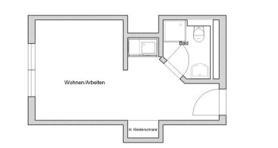 FÜR STUDENTEN/ Pendler: Apartment im EG.