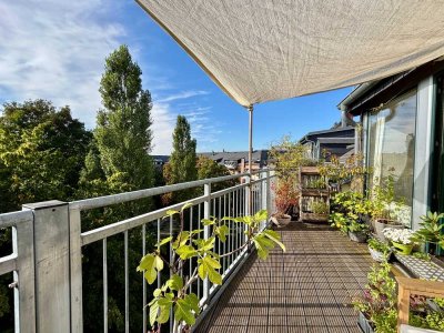 vermietete Dachgeschosswohnung - Maisonette - Balkon + Parkett in Schloßchemnitz