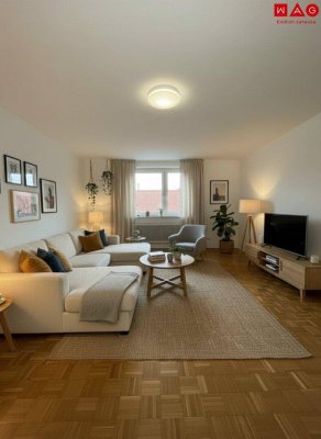 Sanierte Familienwohnung bietet höchsten Wohnkomfort, entspannte Grünlage und herrlichen Ausblick – durchdachtes Raumkonzept für modernes Wohnen.