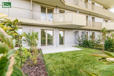 Hochwertiger Erstbezugs-Neubau _ Begehrte Gartenwohnung in absoluter Grünruhelage mit Geothermie - Provisionsfrei