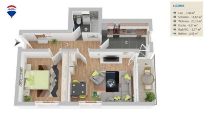RE/MAX: Über 4% Rendite möglich! * SOMMERZEIT IST UMZUGSZEIT! - 2-Zi.-ETW. in super Lage