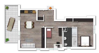 Lichtdurchflutet: 3-Zimmer Neubau mit großem Balkon im 2.OG