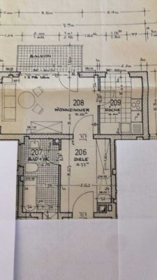 Gepflegte 1-Zimmer-Wohnung mit Balkon und Einbauküche in Mühlheim