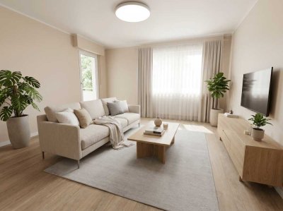 Wohnen im Grünen – Gepflegte 3 Zimmer Wohnung mit Garten, Balkon und Garage