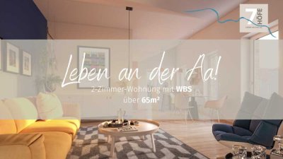 Öffentlich geförderte 2-Zimmer-Wohnung für zwei Personen im Neubauprojekt 7Höfe / Leben an derAa!