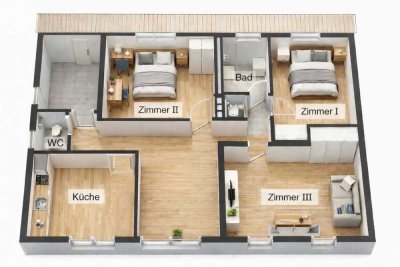 Helle 4-Zimmer KFW 55 DG in Karlsruhe-Knielingen