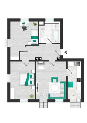 Sonnige 3-R-Wohnung mit EBK, Balkon, Bad mit Fenster und separater Dusche