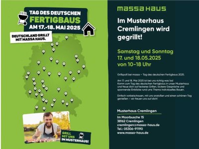Tag des Deutschen Fertigbaus am 17. und 18. Mai von 10-18 Uhr