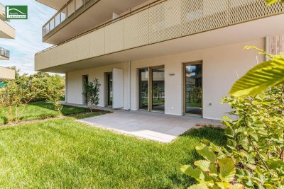 Traumhafte Gartenwohnung in Grünruhelage mit ausgezeichneter Ausstattung - Provisionsfreier Erstbezug im "Hirschfeld"!