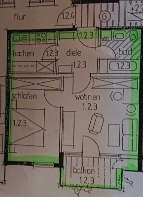 Freundliche und gepflegte 2-Raum-Wohnung mit Balkon in Schleusingen