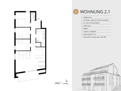 Moderne 4-Zimmer-Neubauwohnung mit Gartenidylle und durchdachtem Raumkonzept