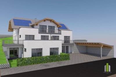 Neubau 3 Zimmer Wohnung mit XXL Terrasse, Garten &amp; Carport