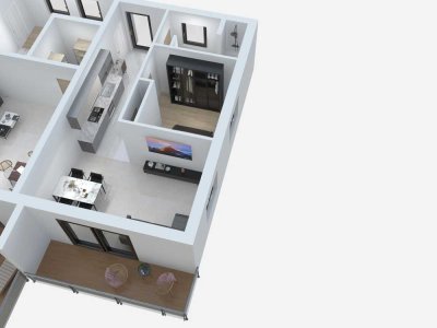 Erstbezug mit Balkon und EBK: Stilvolle 2-Zimmer-Penthouse-Wohnung mit geh. Innenausstattung